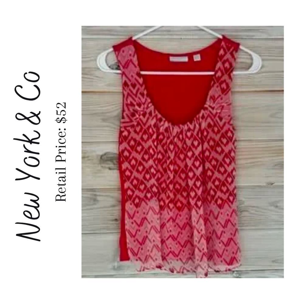NWOT New York & Company Crimson’s Delight Tank Top
